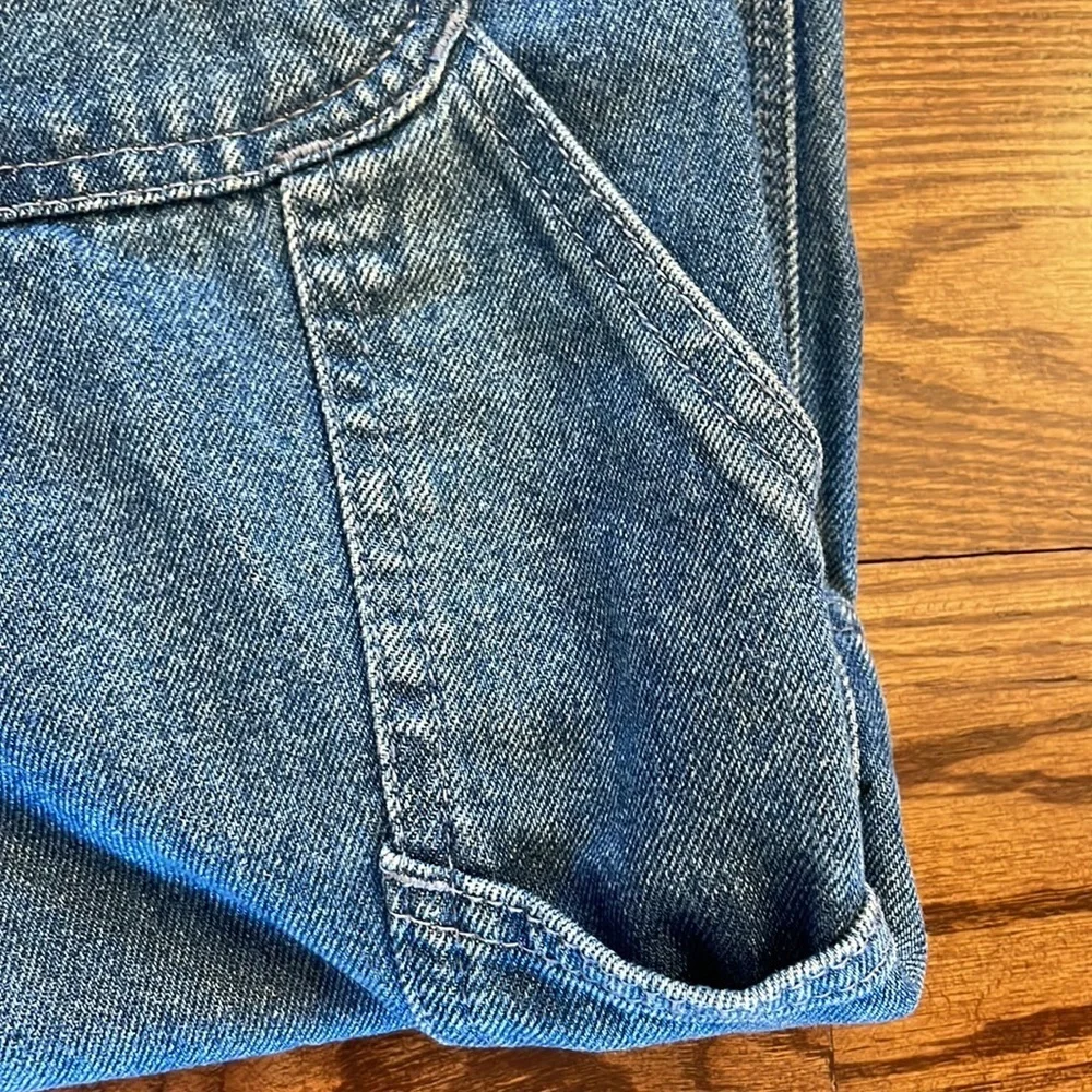 Craftsman men’s stonewashed denim utility overalls lots pockets adj straps sz 44